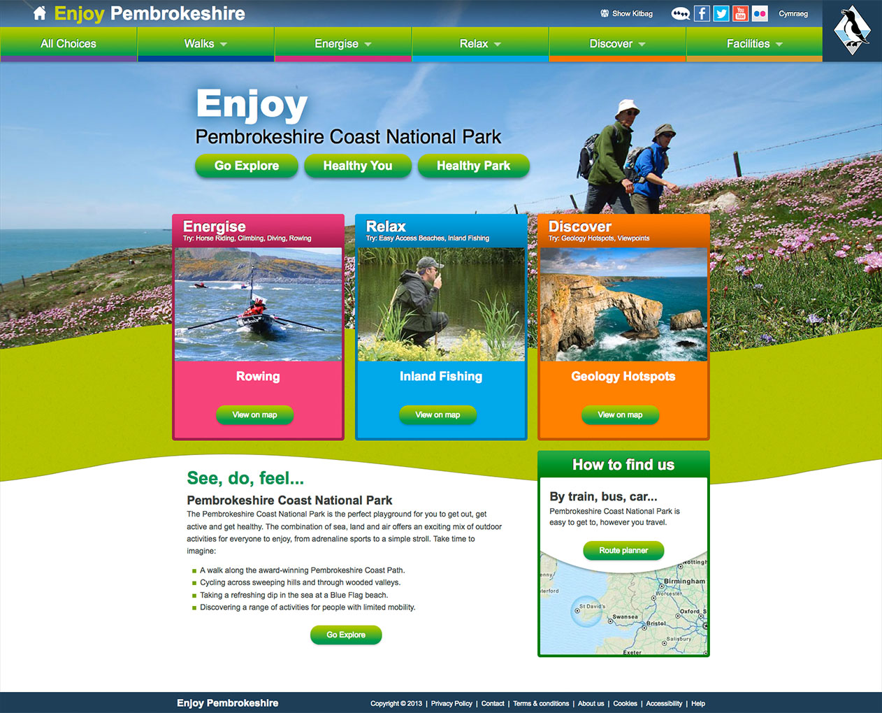 Enjoy Pembrokeshire website design by Artychoke