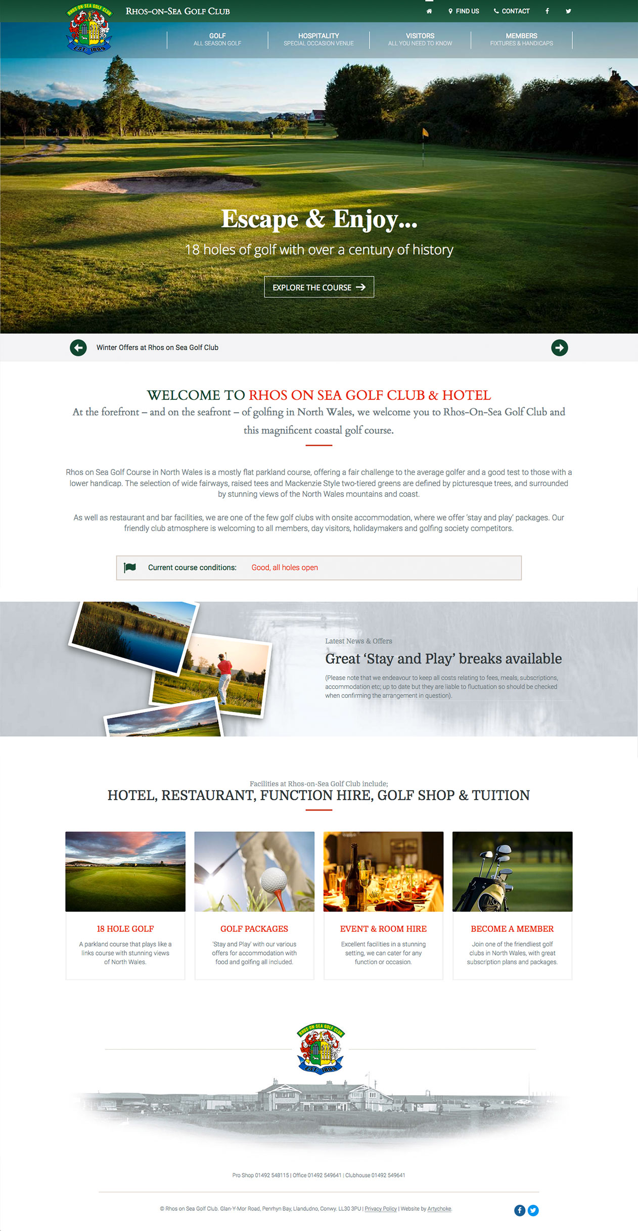 Rhos on Sea Golf Club website