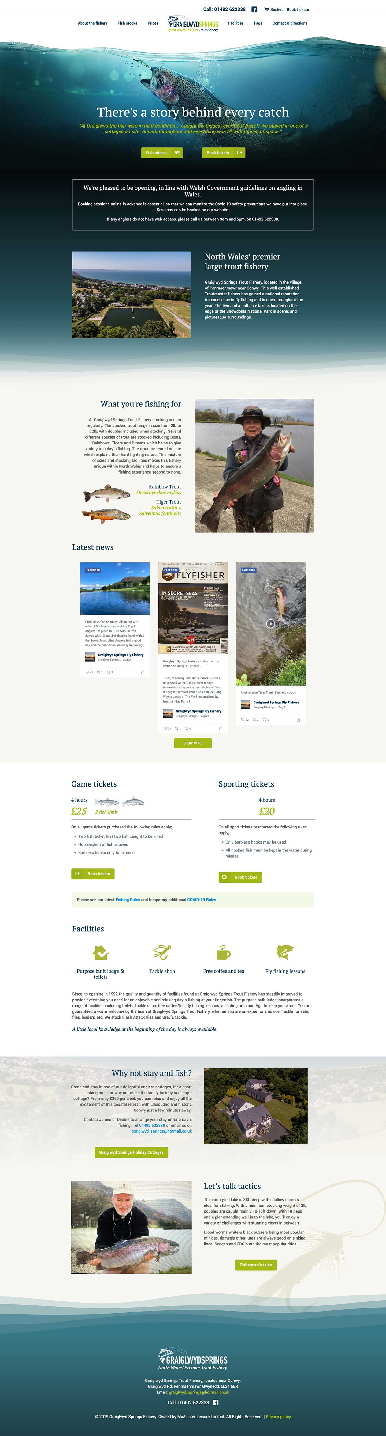 Graiglwyd Springs Fisheries website