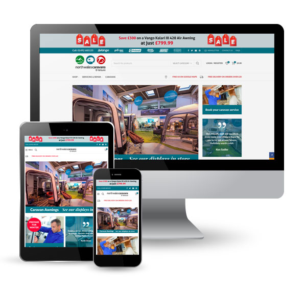 North Wales Caravans and Leisure ecommerce website