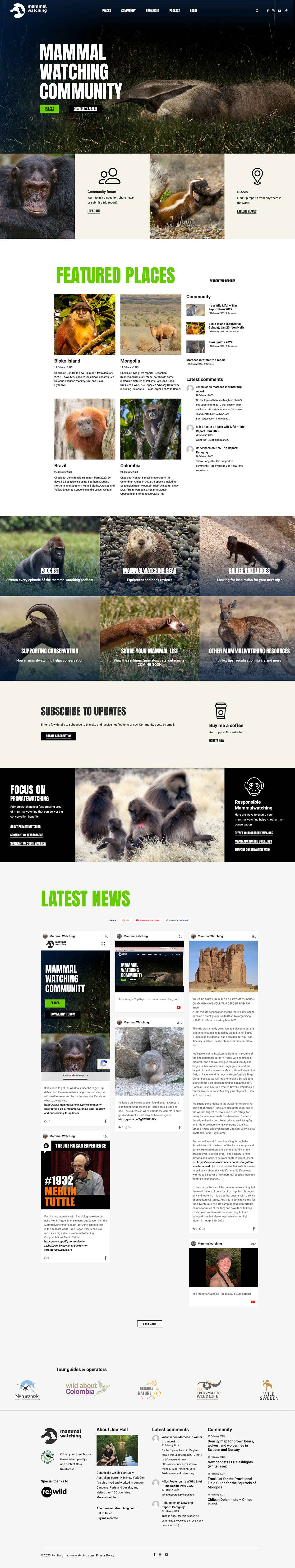 Mammal Watching homepage